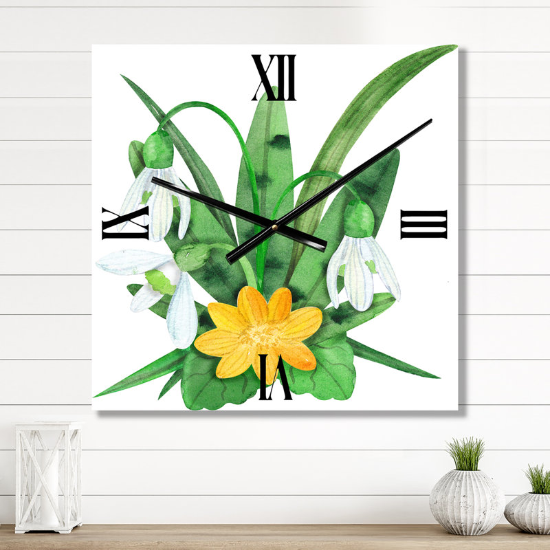 Horloge murale rétro Snowdrops and Erantis, Petit