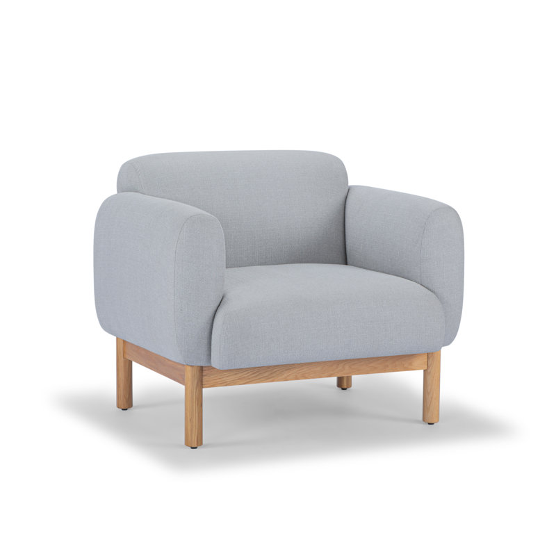 Tulum Armchair, Metro Light Gray Linen Blend