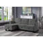 Canapé-lit modulaire réversible en velours gris clair de 82,5 po avec méridienne Nova-71675719