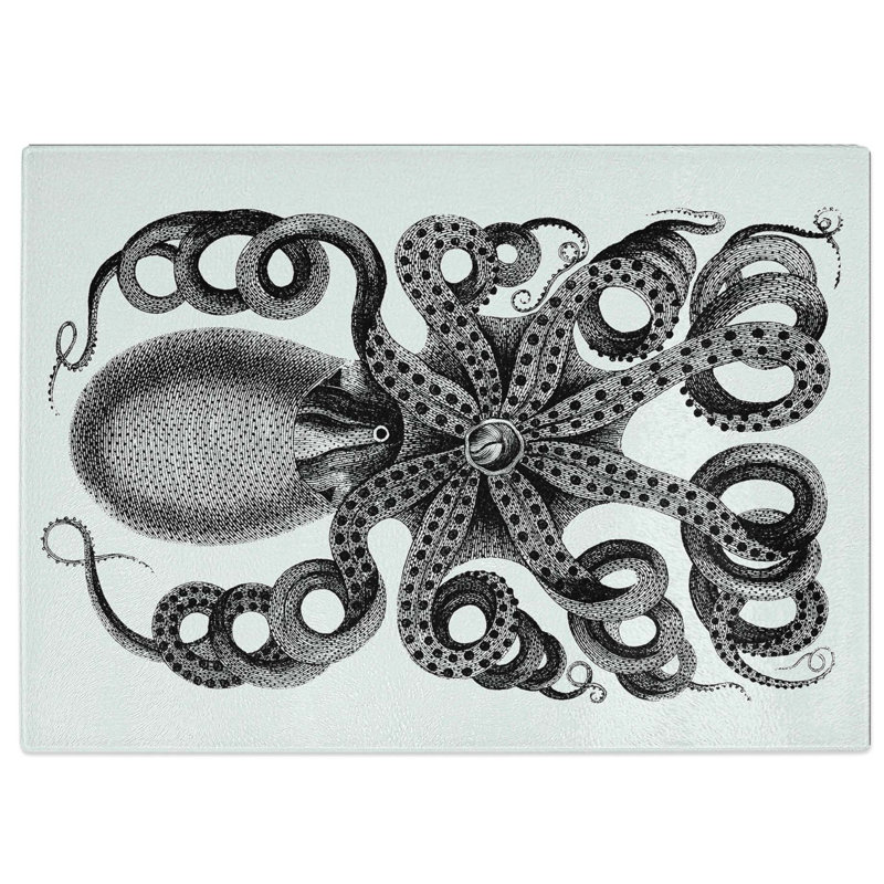 Tempered Glass Rear of an Octopus by George Shaw Chopping Board, 28.5 cm W x 20 cm L