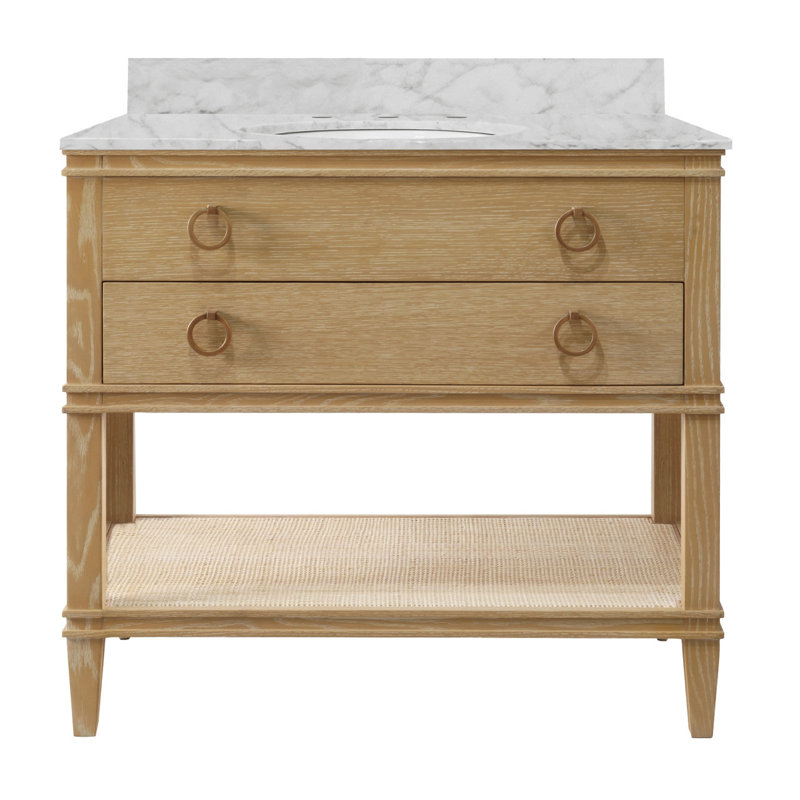 Cutler 36.5'' W Single Vanity, Brown/Ivory, 37"