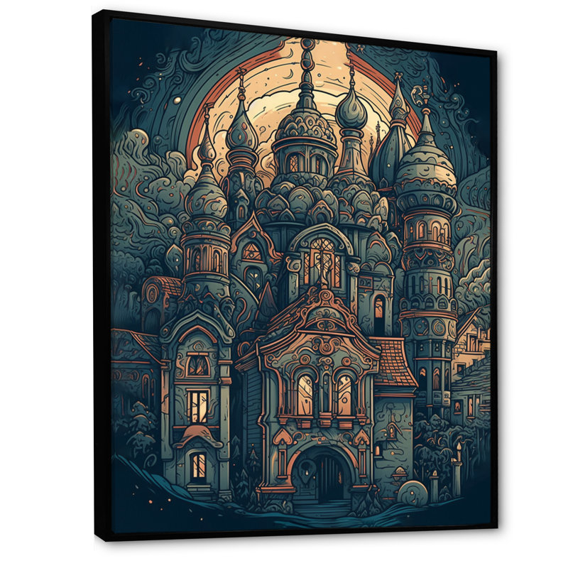 «Blue and Orange Capturant The Magic», reproduction d'art sur toile, H 20 po x l 12 po x P 1 po, Cadre flottant noir