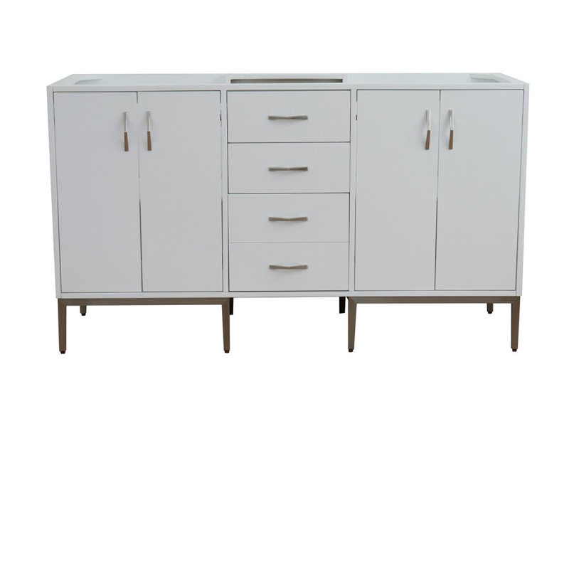 Meuble-lavabo double autoportant de 60 po Aashis