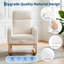 Chaise berçante en velours côtelé avec repose-pieds, dossier haut de 26 po, capacité de 300 lb, beige, 36,22 po x 25,98 po x 40,16 po