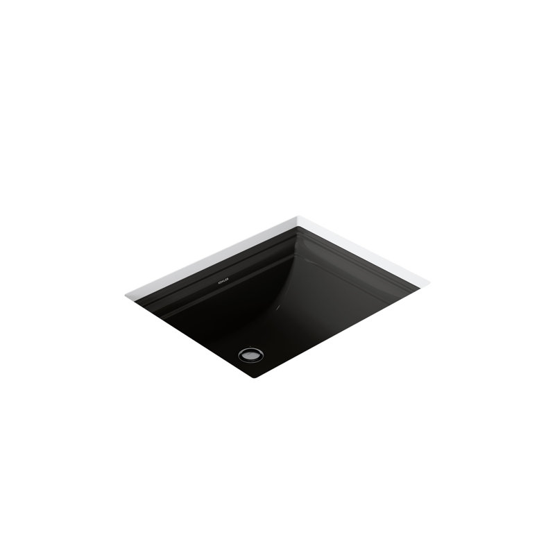 Memoirs Vitreous China Rectangular Undermount Bathroom Sink with Overflow, Black