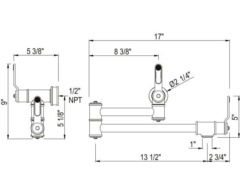 Armstrong Pot Filler, Polished Nickel
