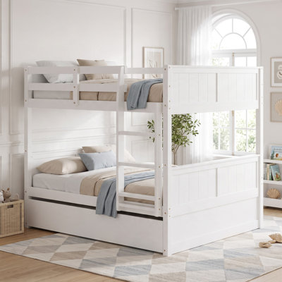 Abdia Solid Wood Standard Bunk Bed with Trundle by Harriet Bee