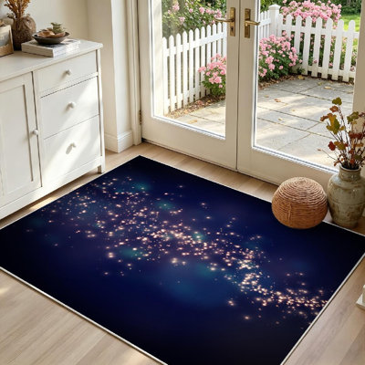 Tapis noir scintillant noir avec étoiles scintillantes