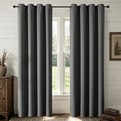 Très large panneau de rideau occultant pour porte de patio, 96 po de long avec œillets pour portes coulissantes, gris foncé, l 100 po x L 96 po