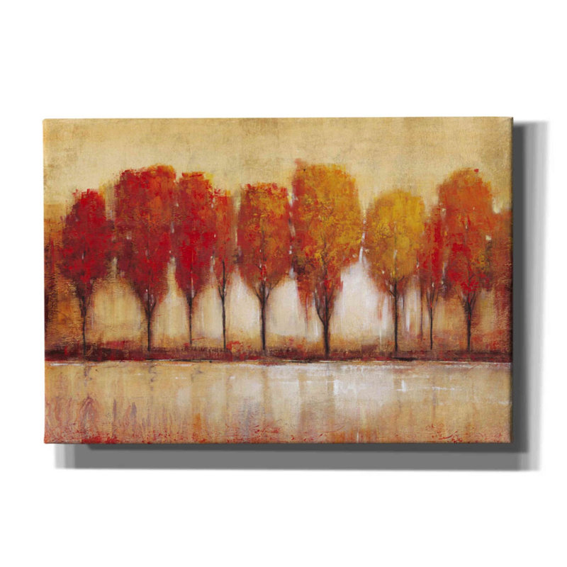 «Autumn Water's Edge» par Tim O'toole, art mural sur toile, H 18 po x l 26 po x P 0,75 po