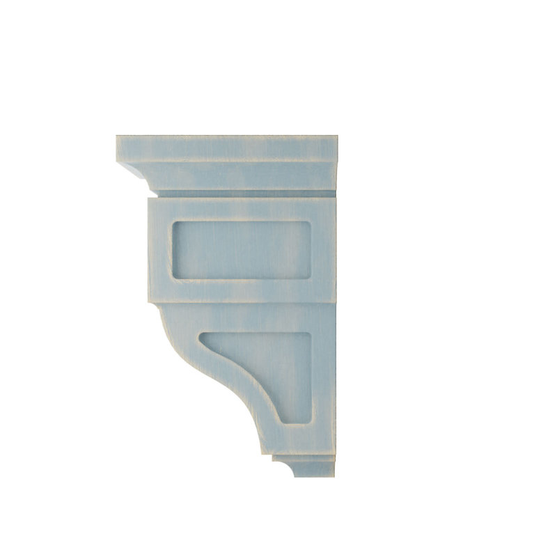 Corbeau en bois Reyes, H 10 po x l 5 po x P 5,75 po, Bleu bois flotté