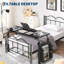 Table de lit réglable avec roulettes-Bureau d'ordinateur portable inclinable pour le bureau d'un hôpital à domicile ou noir 120 cm