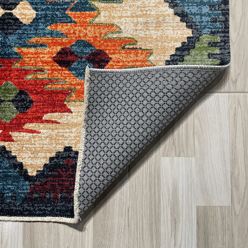 Tapis rectangulaire Zyir avec envers antidérapant, Rectangle 6 pi 7 po x 9 pi 7 po