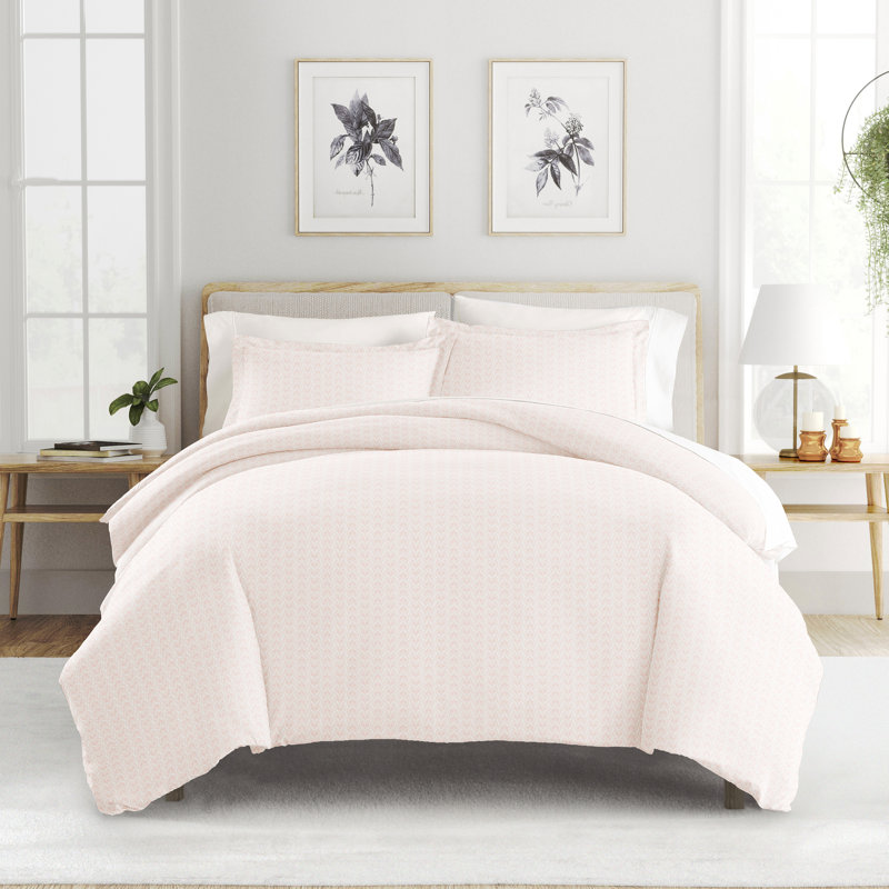 Twin XL Pink Paisley Microfiber Duvet Cover Set