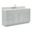 Ensemble de meuble-lavabo simple autoportant 67 po avec plateau en marbre de Carrare Abell-138335840-93068126