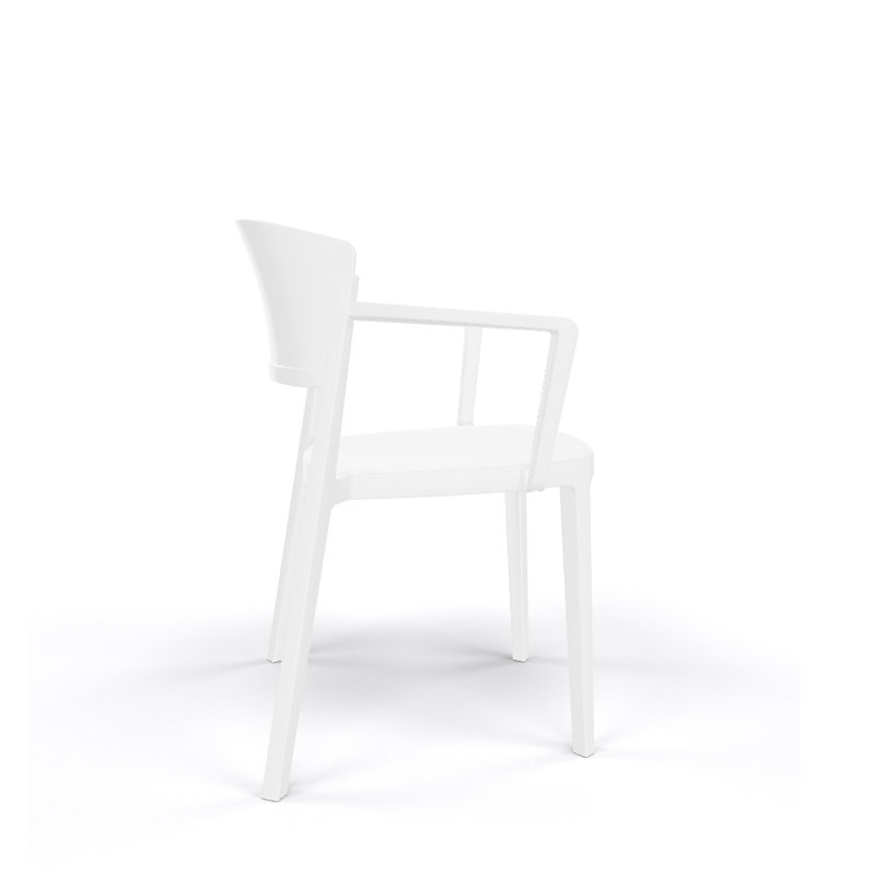 Chaise de patio empilable Sevan, Blanc