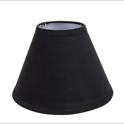 Abat-jour en tissu de coton empire H 6,5 po Tetoron (Uno) de couleur noire