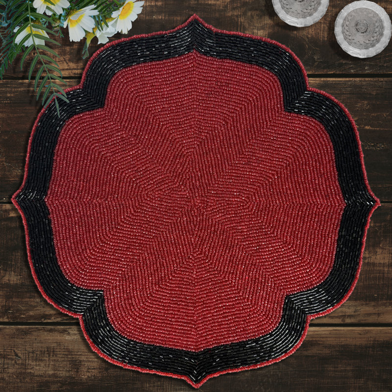 Ensemble de napperons de perles rondes faites à la main Dec-15 de 8 à 14 pouces pour table de salle à manger et décoration de Noël