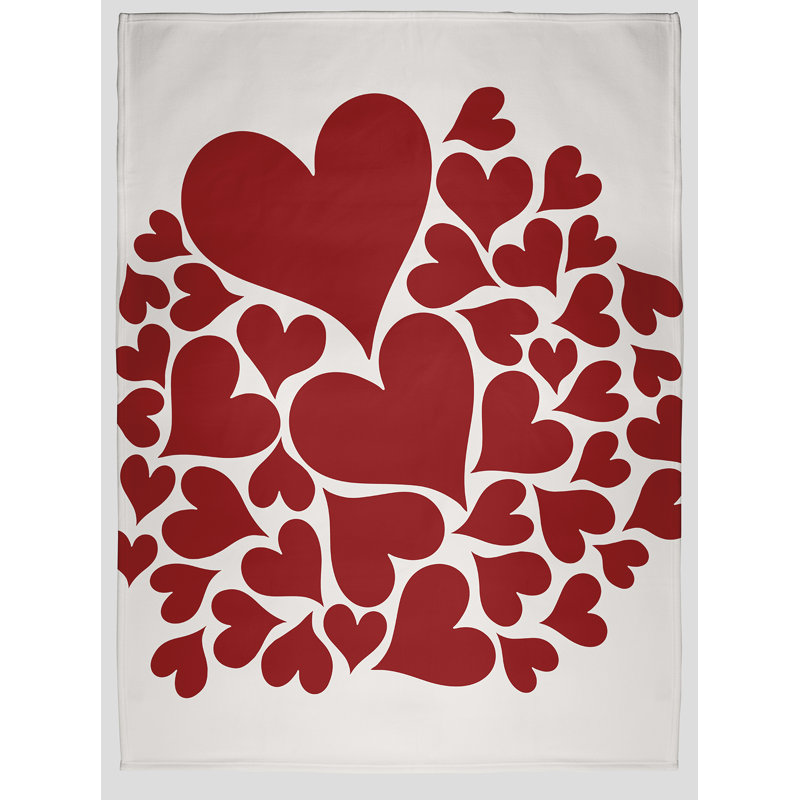 Jeté Hearts All Around Valentine's Day, L 60 po x L 80 po, Rouge Saint-Valentin