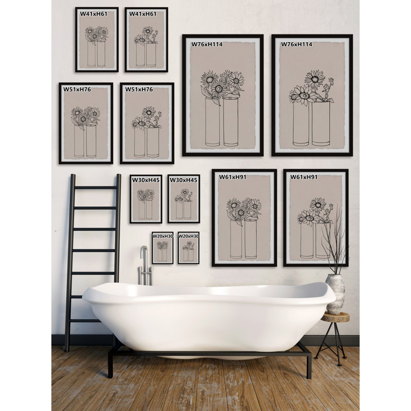 Clear Round Vases by Parvez Taj - 2 Piece Single Picture Frame Painting Set, 61" H x 41" W x 3.81" D