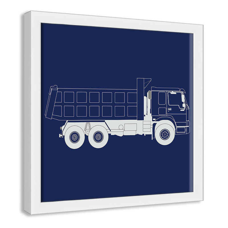 Art encadré Wild Camions, H 12 po x l 12 po x P 1,18 po, Encadré de boîte blanc