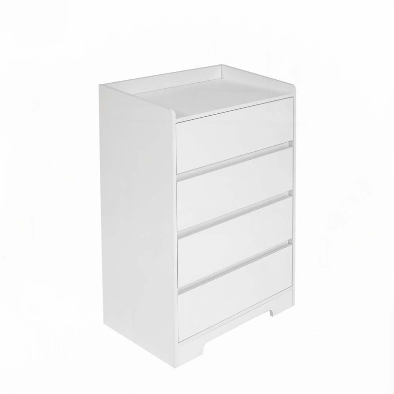 Commode 4 tiroirs sans poignée 25,59 po Ranjan , Blanc