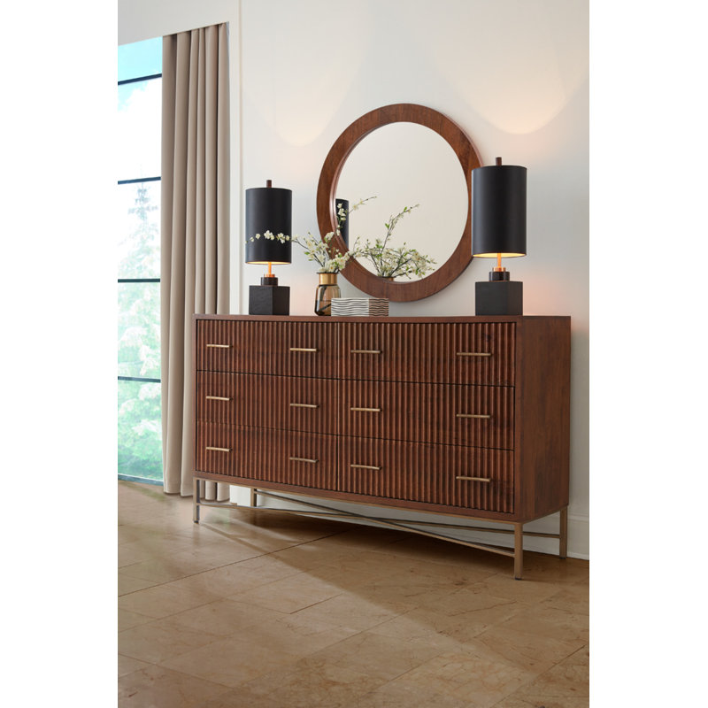 Manhattan Retro Mid Century Acacia Wood Dresser