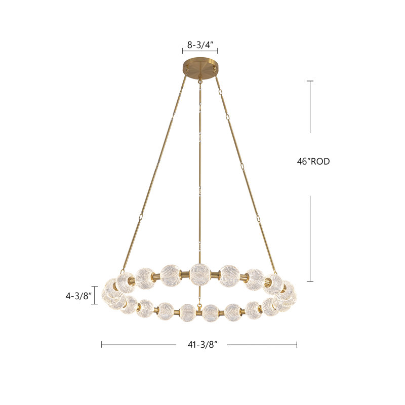 Marni Aluminum/Steel LED Chandelier, 21, Natural Brass
