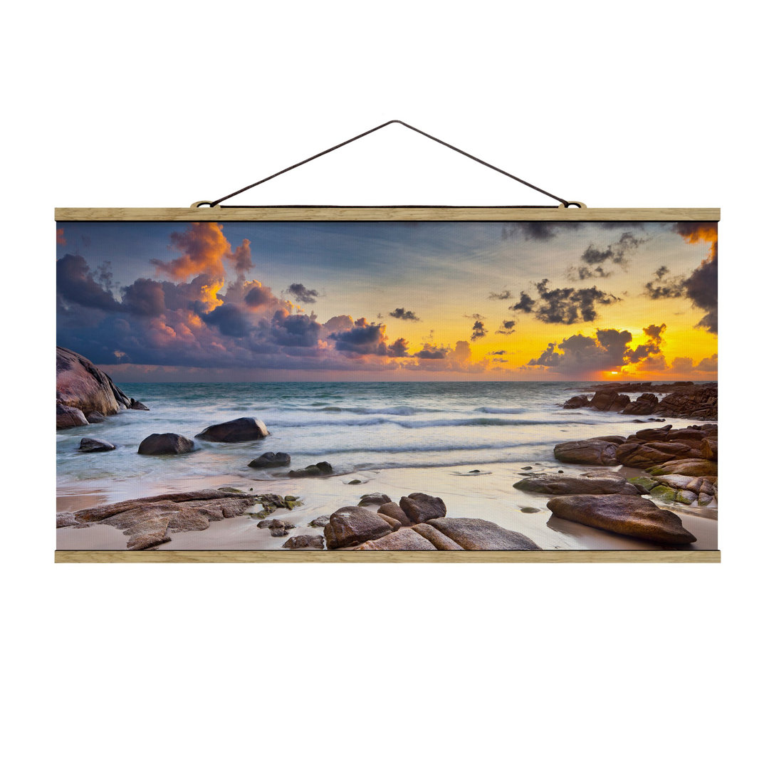 Stoffbild mit Posterstreifen - Strand Sonnenaufgang in Thailand - Landschaft 1:2