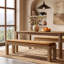 Banc rembourré en bois massif extra long de 70,87 po