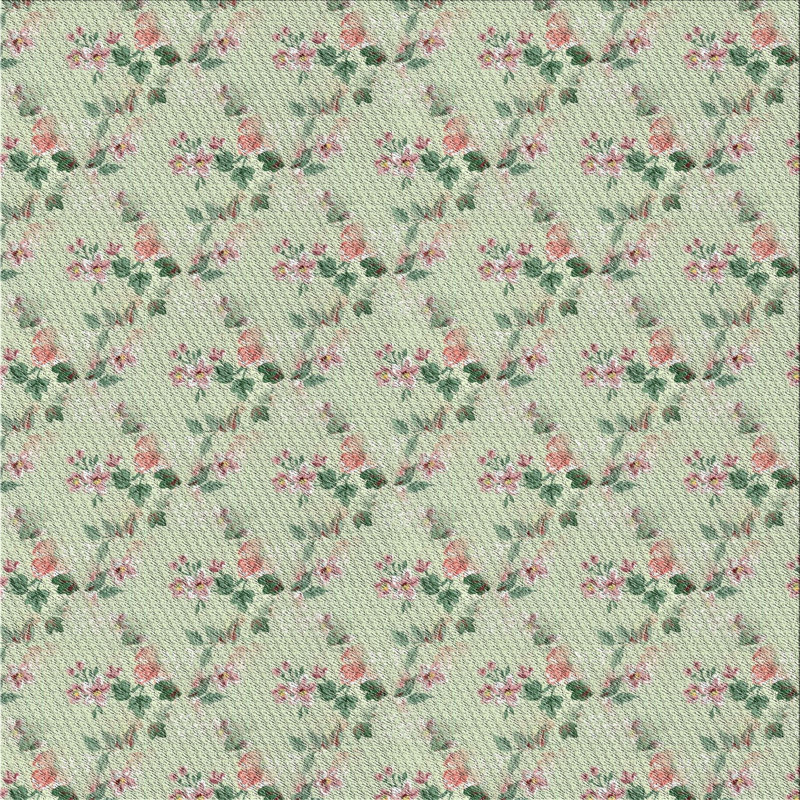 Tapis vert à motif floral Nabilité, Carré 5 pi