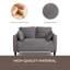 Causeuse 48 po en velours côtelé avec coussins moelleux, pochette de rangement latérale, panneau composite robuste et structure en bois massif, éponge à rebond élevé, assemblage facile, idéal pour le salon, un appartement, un dortoir, un bureau-1521837280