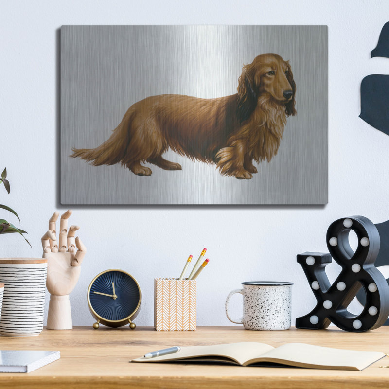 Red Barrel Studio® «Dachsund» par Harro Maass, art mural en métal, H 12 po x l 16 po