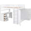 Lit mezzanine double blanc avec tiroirs, bureau et garde-robe - un bureau qui maximise le potentiel du bureau de votre chambre à coucher