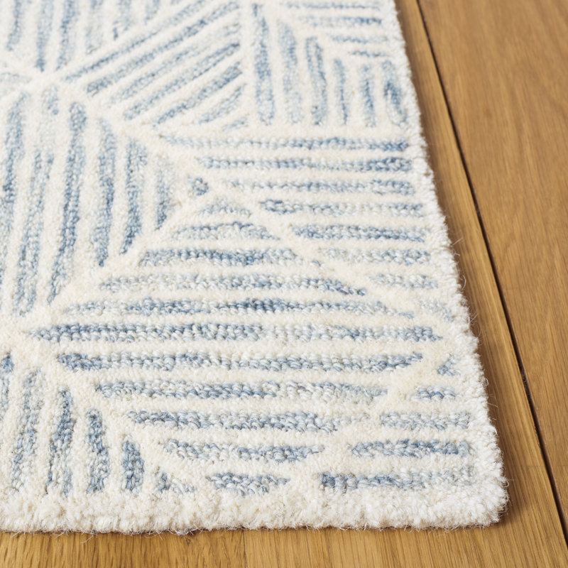 Tapis géométrique en laine tissé à la main 0,8 po Forbestown, Rectangle 3 pi x 5 pi