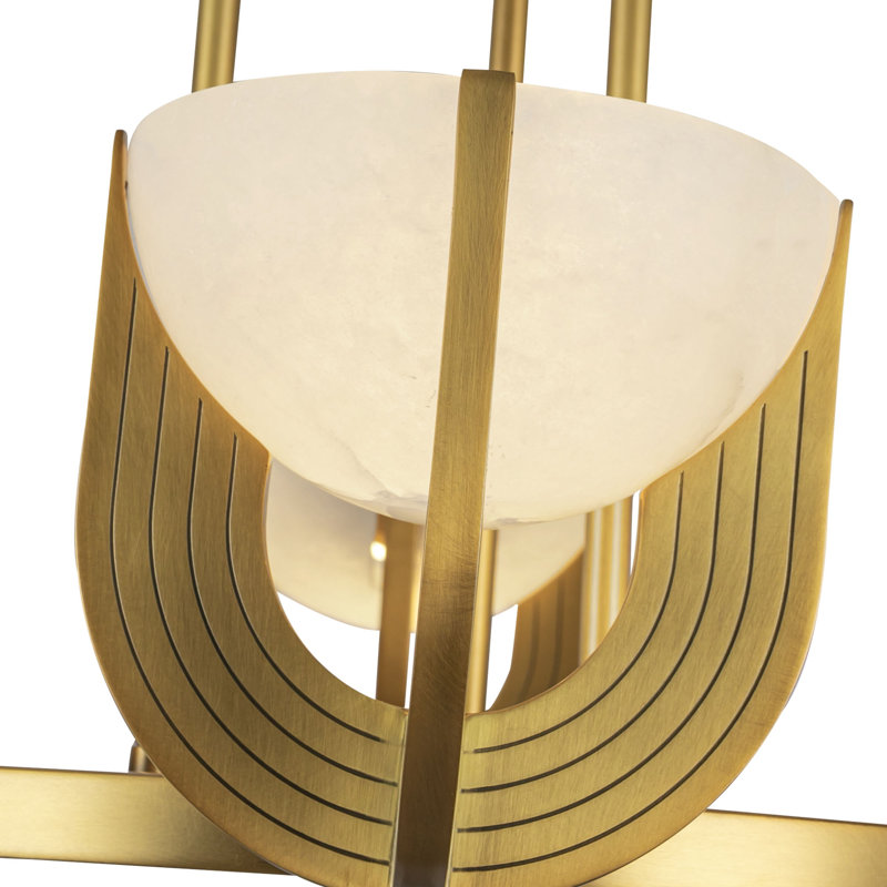 Colette Steel LED Chandelier by Elisa Carlucci, Vintage Brass, 4, 6.25" H x 22.88" W x 22.88" D