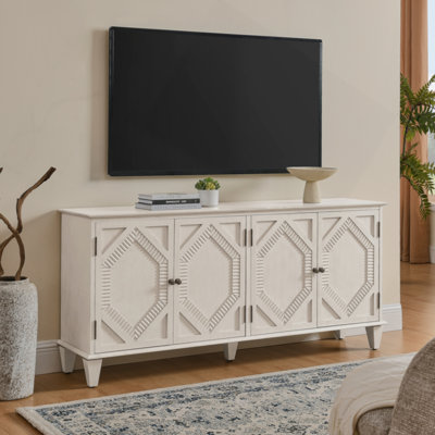 65.2" Mid Century Modern Sideboard Buffet Cabinet With Storage, Symmetrical Geometric Accent Coffee Bar Wine Bar Storage Cabinet, Large Console Table For Living Room/Entryway/Kitchen