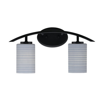 Kurve 2 Light Bath Bar With 4" Grey Matrix Glass