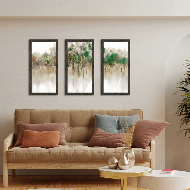 «Etelka Subtle Meadow Reflections» par - 3 pièces, cadre photo unique, H 25,5 po x l 40,5 po x P 1 po