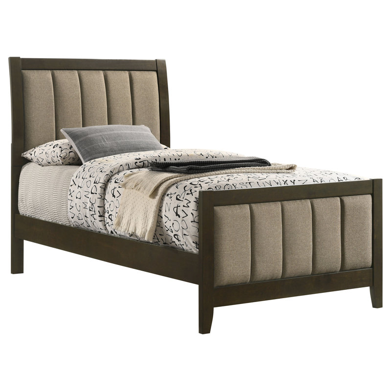 Ewurabena 51-inch Upholstered Twin Bed Dark Cocoa, Twin