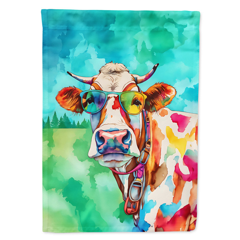 Drapeau de maison de vache hippie