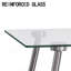 Table de salle à manger rectangulaire moderne en verre avec des pieds en métal robustes, idéale pour la cuisine, le bureau personnel et divers styles de décoration