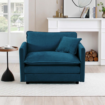 41.4" W Single Upholstered Chenille Seat Sofa