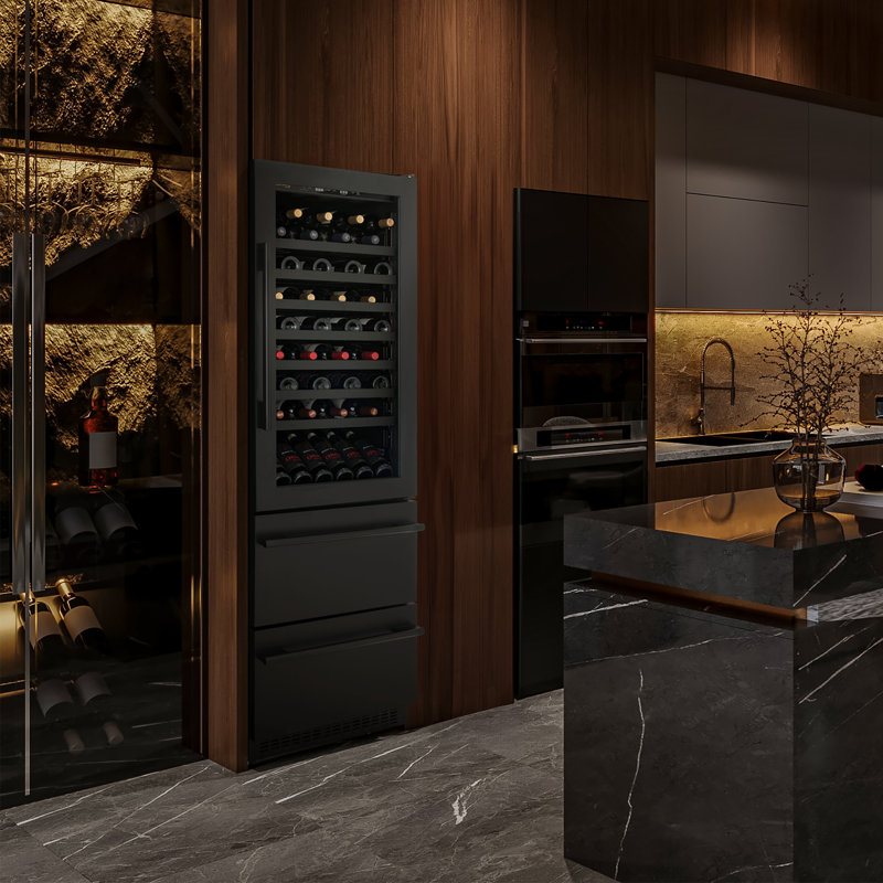Estate 24" Black Stainless Steel Dual Zone Wine and Beverage Fridge