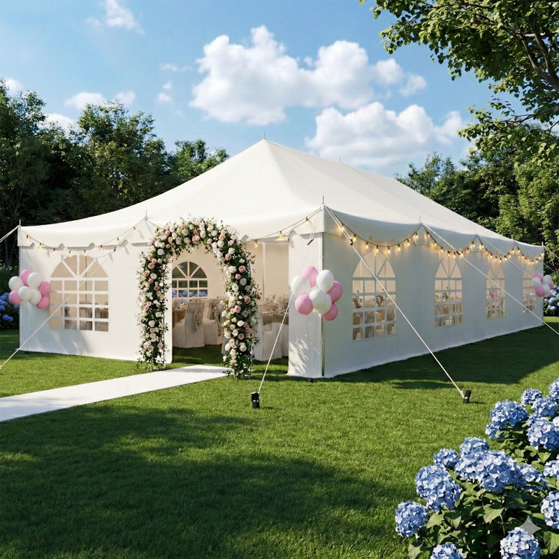 Tente de réception polaire 20 'x 40', auvent extérieur en PVC robuste, 40 pi x 20 pi