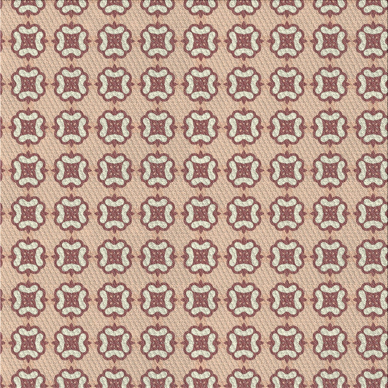 Tapis de zone rose/beige à motifs, Carré 4 pi