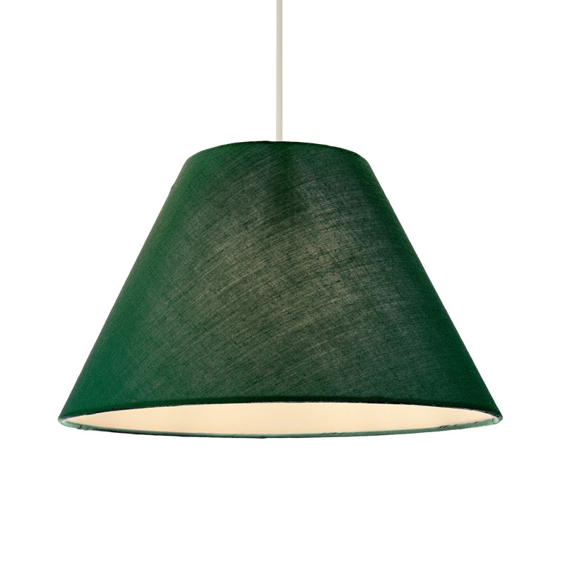 Traditional 8 Inch Vivid Cotton Fabric Coolie Lamp Shade By Happy Homewares, 17cm H x 25cm W x 25cm D, Green