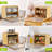 Double Layer Bread Box, Farmhouse Bread Holder with Window, Kitchen Countertop Storage Container, Bread Storage Box, Natural-130001312