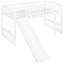 Lit mezzanine simple avec lit en bois massif blanc pour un repos pratique de taille blanche, style sophistiqué