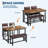 Farmhouse Dining Table Set for 4 – Space-Saving Wood Table with Upholstered Bench & 2 Chairs – Ideal for Kitchen, Dining Room, Apartment – Vintage Color-1591344551-1591344549
